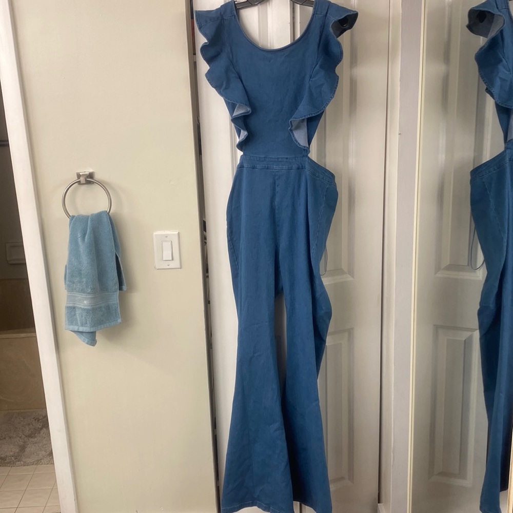 Fashion nova denim jumpsuit